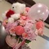 Blush Love Teddy & Balloon Flower Box